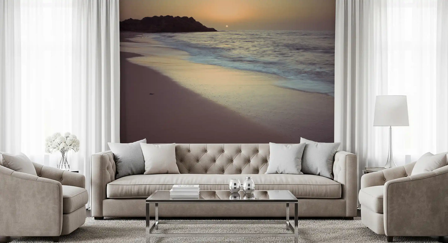 Golden Hour Coastline Wall Mural