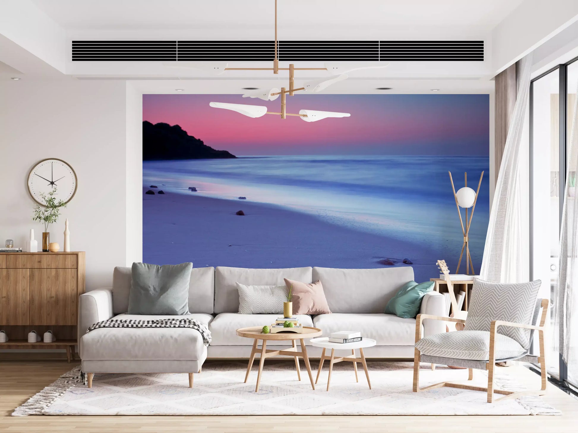 Dusk Over Serene Coastline Wall Mural