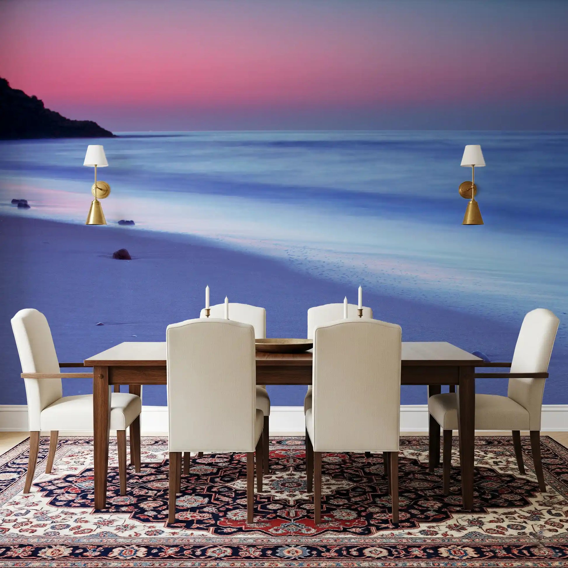 Dusk Over Serene Coastline Wall Mural