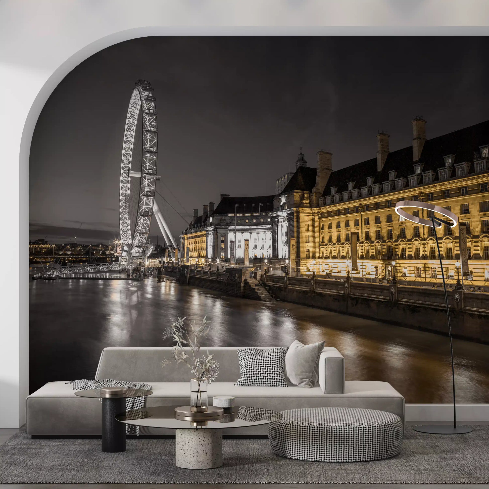 Nocturnal London Eye and County Hall Wall Mural