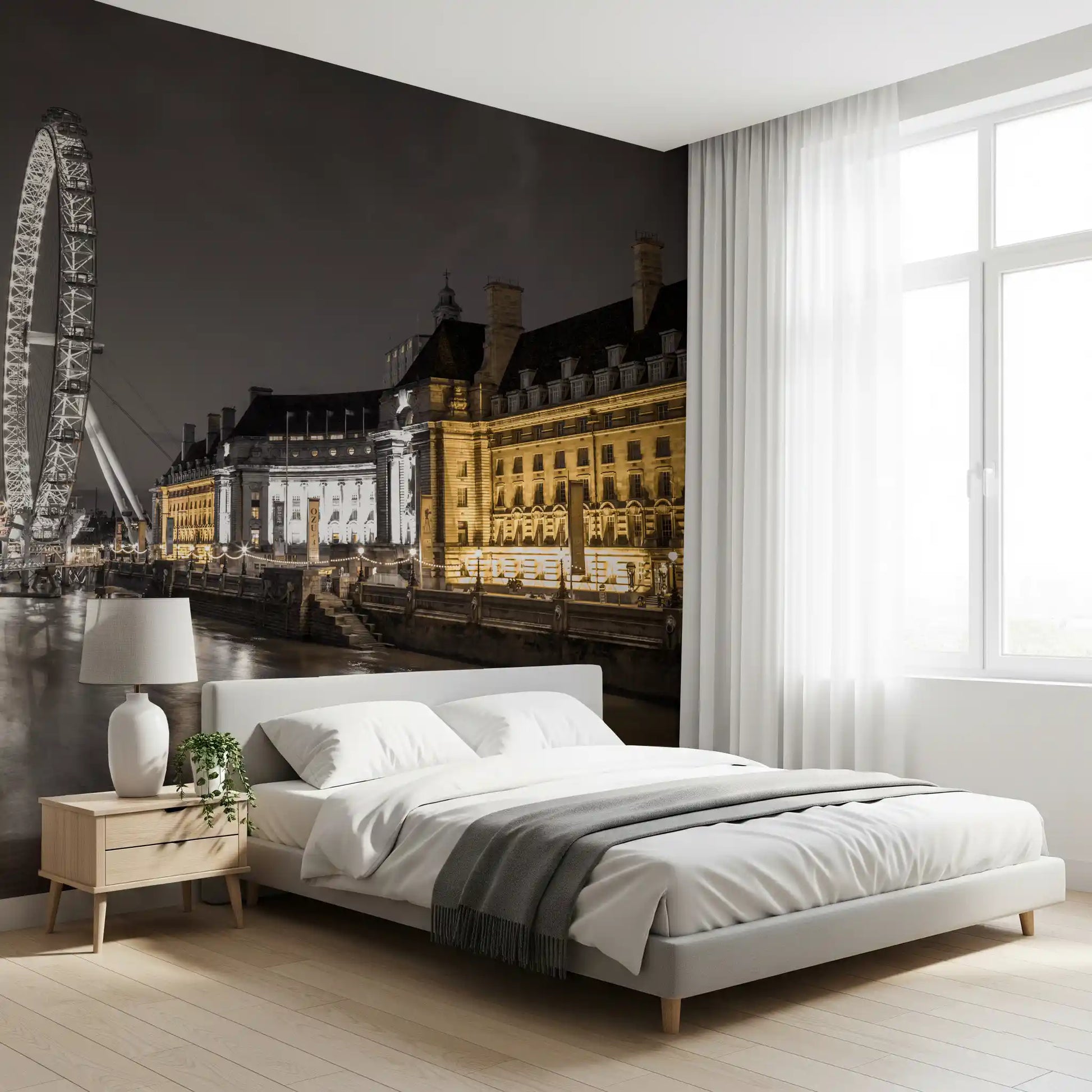Nocturnal London Eye and County Hall Wall Mural