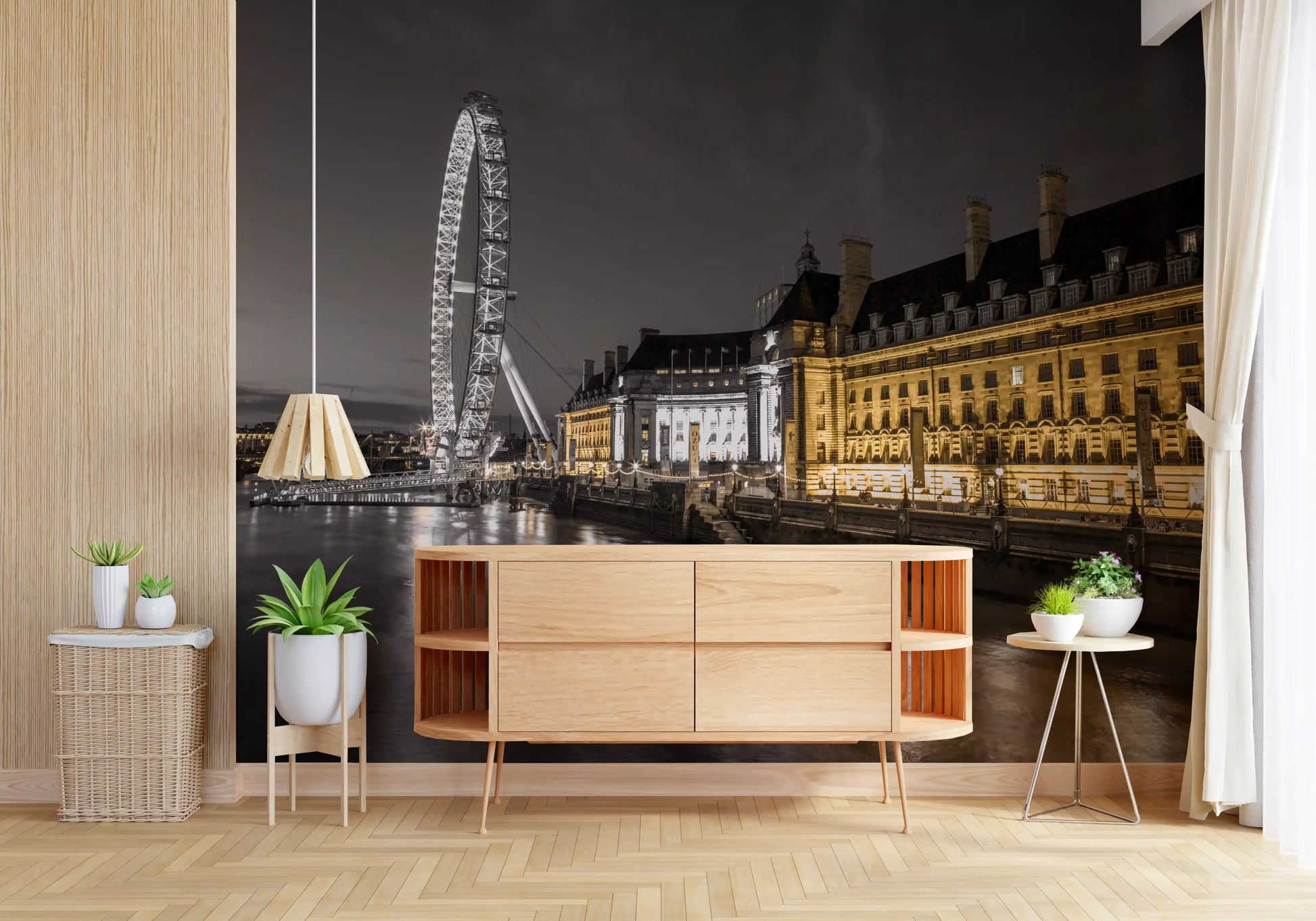Nocturnal London Eye and County Hall Wall Mural