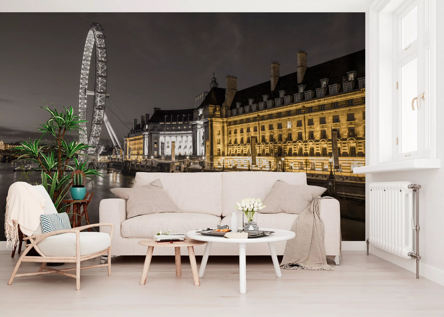 Nocturnal London Eye and County Hall Wall Mural