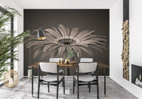 Serene Sepia Gerbera Daisy Macro Wall Mural