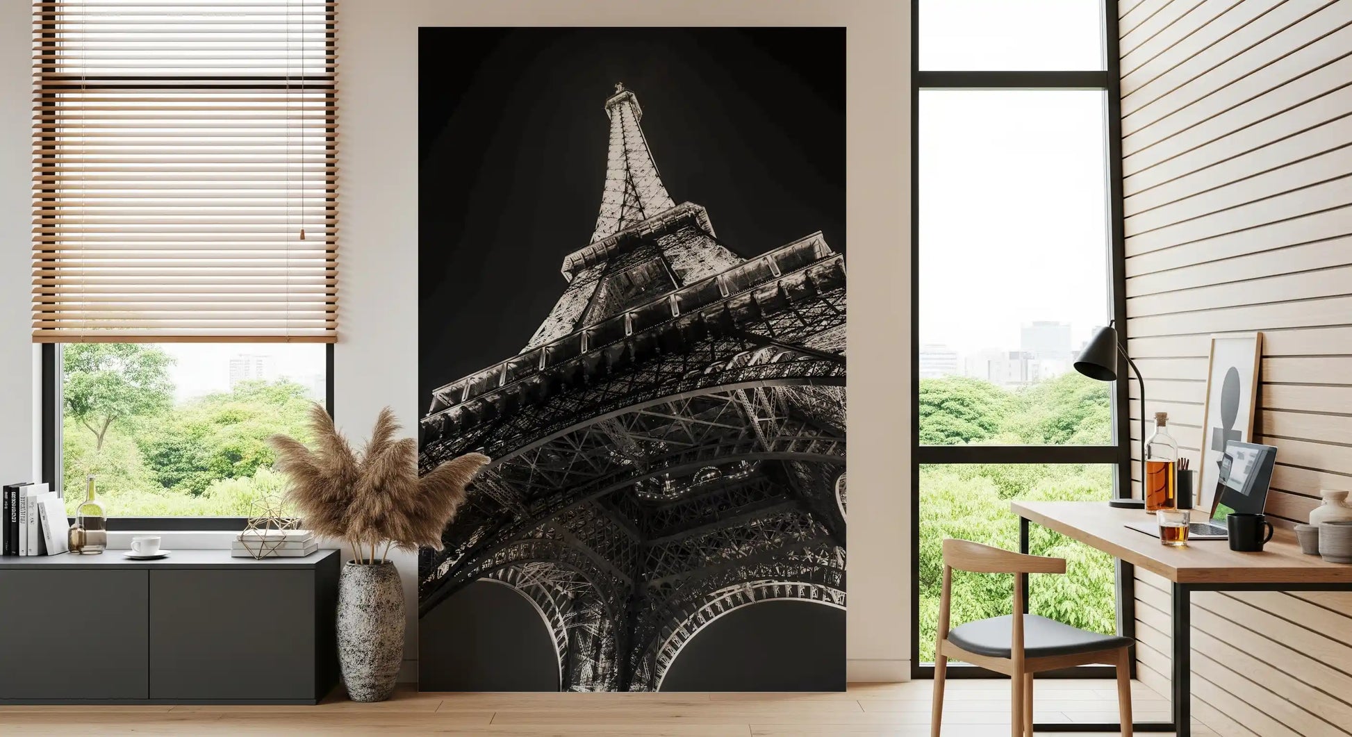 Parisian Night Architectural Perspective Wall Mural