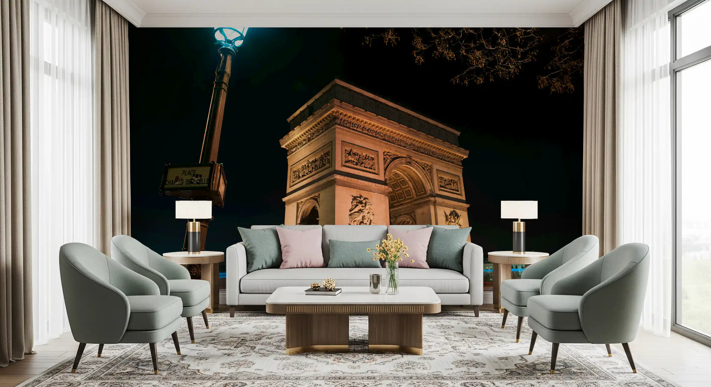 Parisian Night at Arc de Triomphe Wall Mural