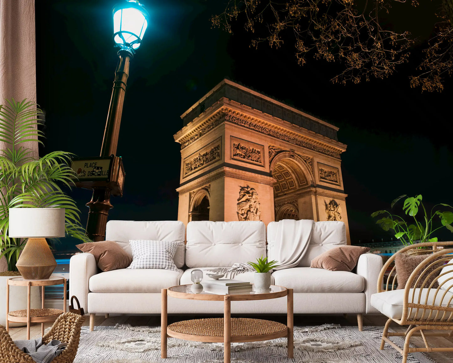 Parisian Night at Arc de Triomphe Wall Mural