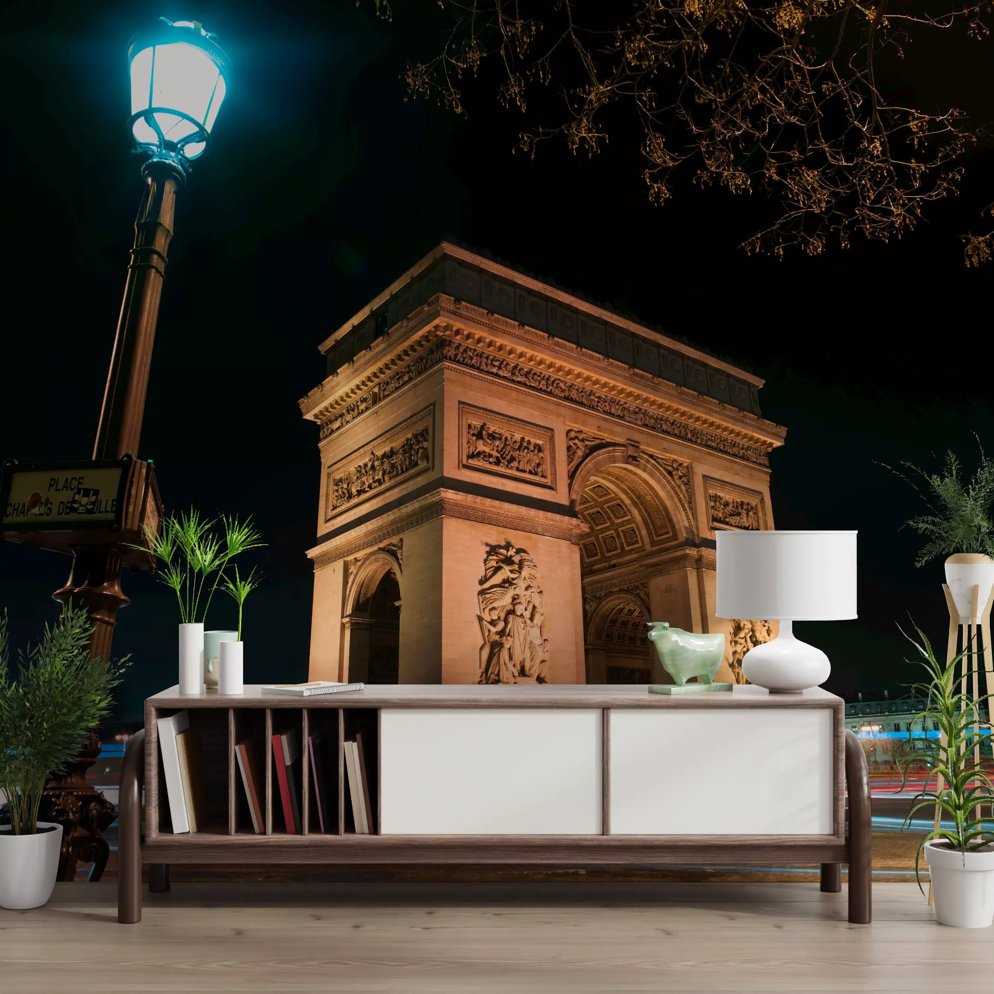 Parisian Night at Arc de Triomphe Wall Mural