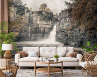 Misty Falls and Rocky Cliffside Wall Mural