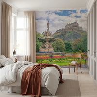 Majestic Edinburgh Castle and Ross Fountain Garden Wall Mural