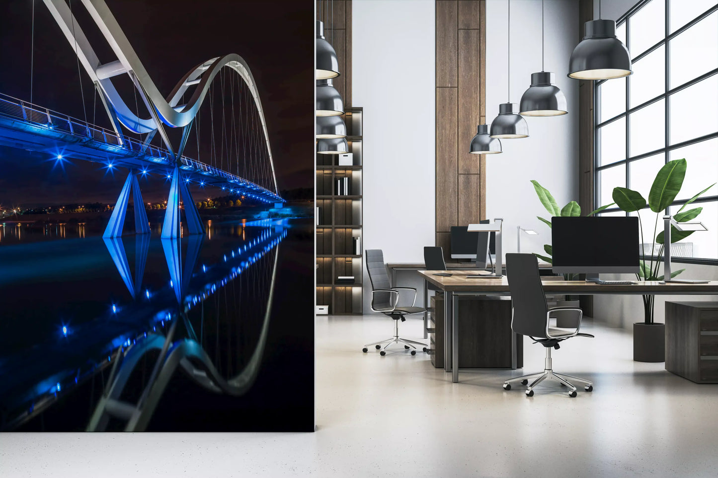 Stockton Infinity Bridge Nocturnal Glow Wall Mural