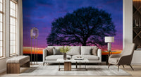 Solitary Oak at Twilight Wall Mural