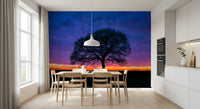 Solitary Oak at Twilight Wall Mural
