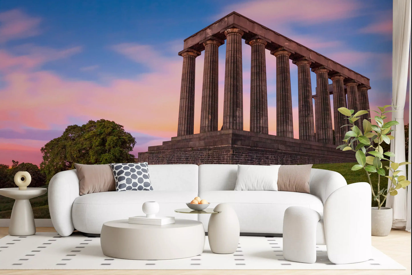 Sunset Over Calton Hill Colonnade Wall Mural