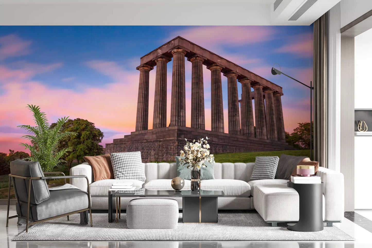 Sunset Over Calton Hill Colonnade Wall Mural