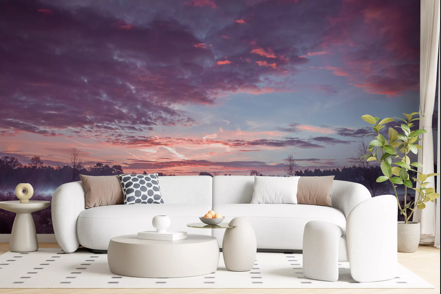 Violet Twilight Frost Meadow Wall Mural