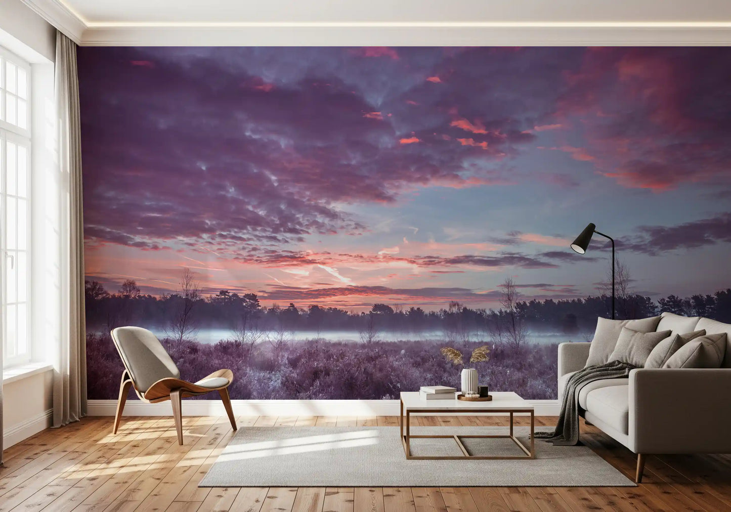 Violet Twilight Frost Meadow Wall Mural