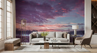 Violet Twilight Frost Meadow Wall Mural