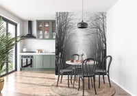 Winter Path of Whispering Trees Wall Mural