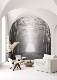 Winter Path of Whispering Trees Wall Mural