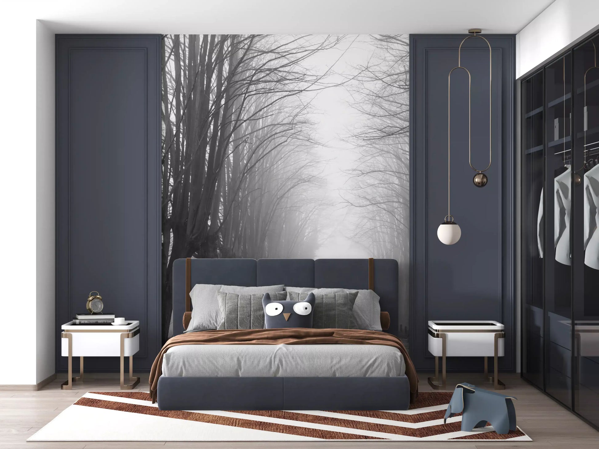 Winter Path of Whispering Trees Wall Mural