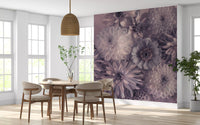 Smoky Lavender Botanical Bouquet Wall Mural