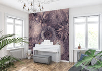 Smoky Lavender Botanical Bouquet Wall Mural