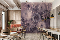 Smoky Lavender Botanical Bouquet Wall Mural