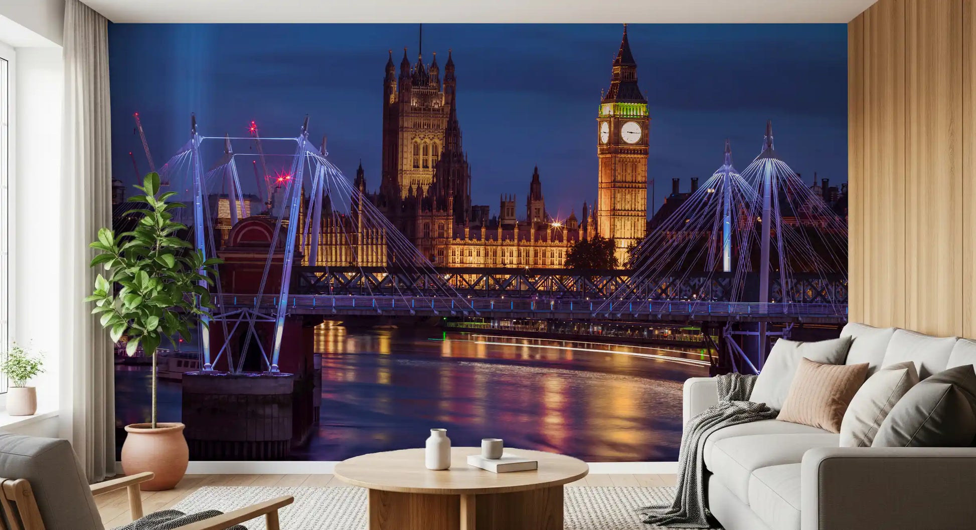 Big Ben and Bridge Reflections Wall Mural