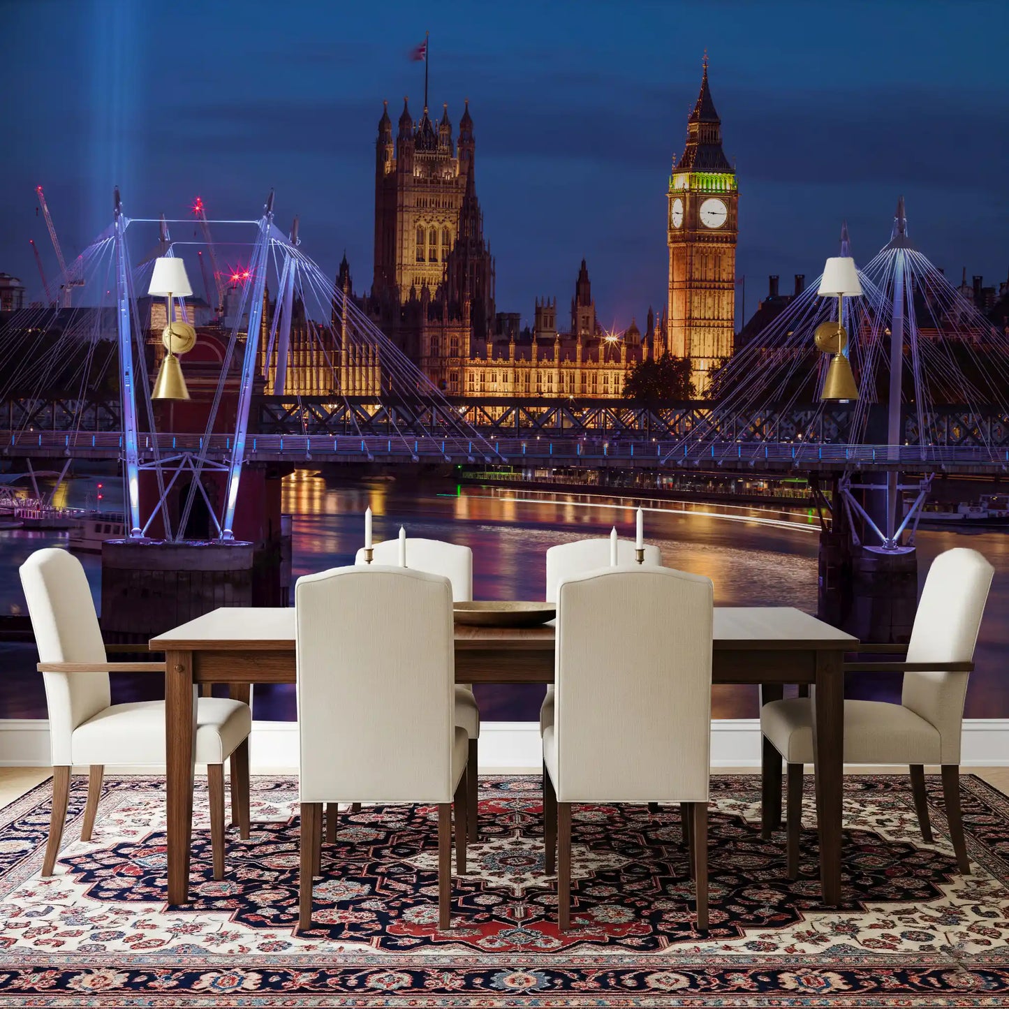 Big Ben and Bridge Reflections Wall Mural