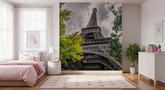 Parisian Skyward Perspective Art Wall Mural