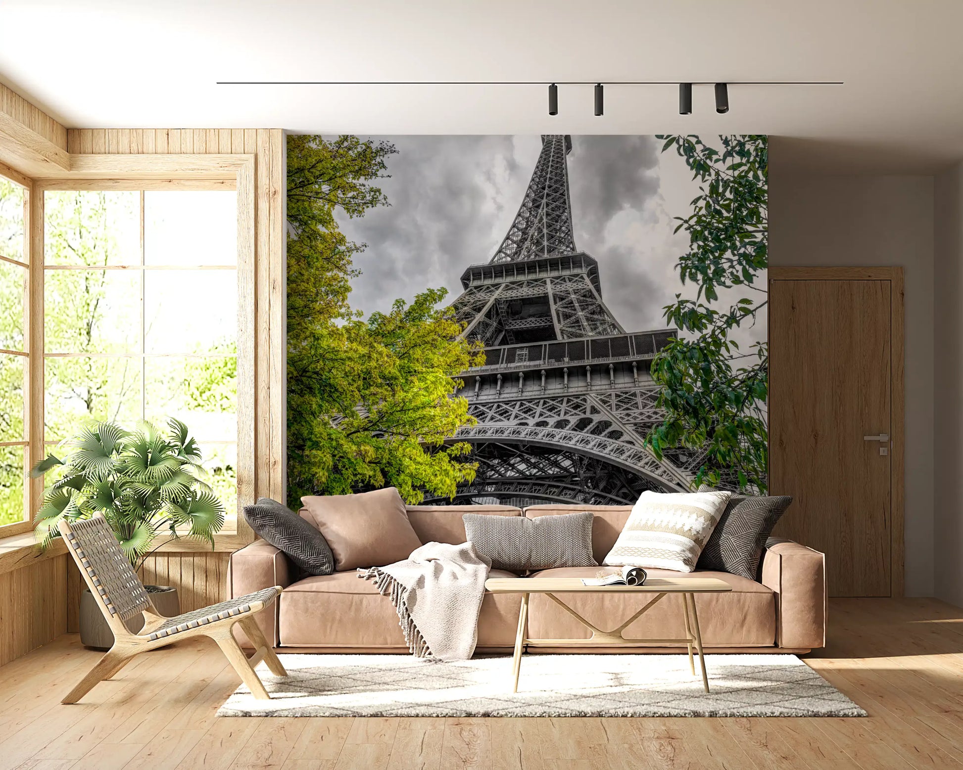 Parisian Skyward Perspective Art Wall Mural