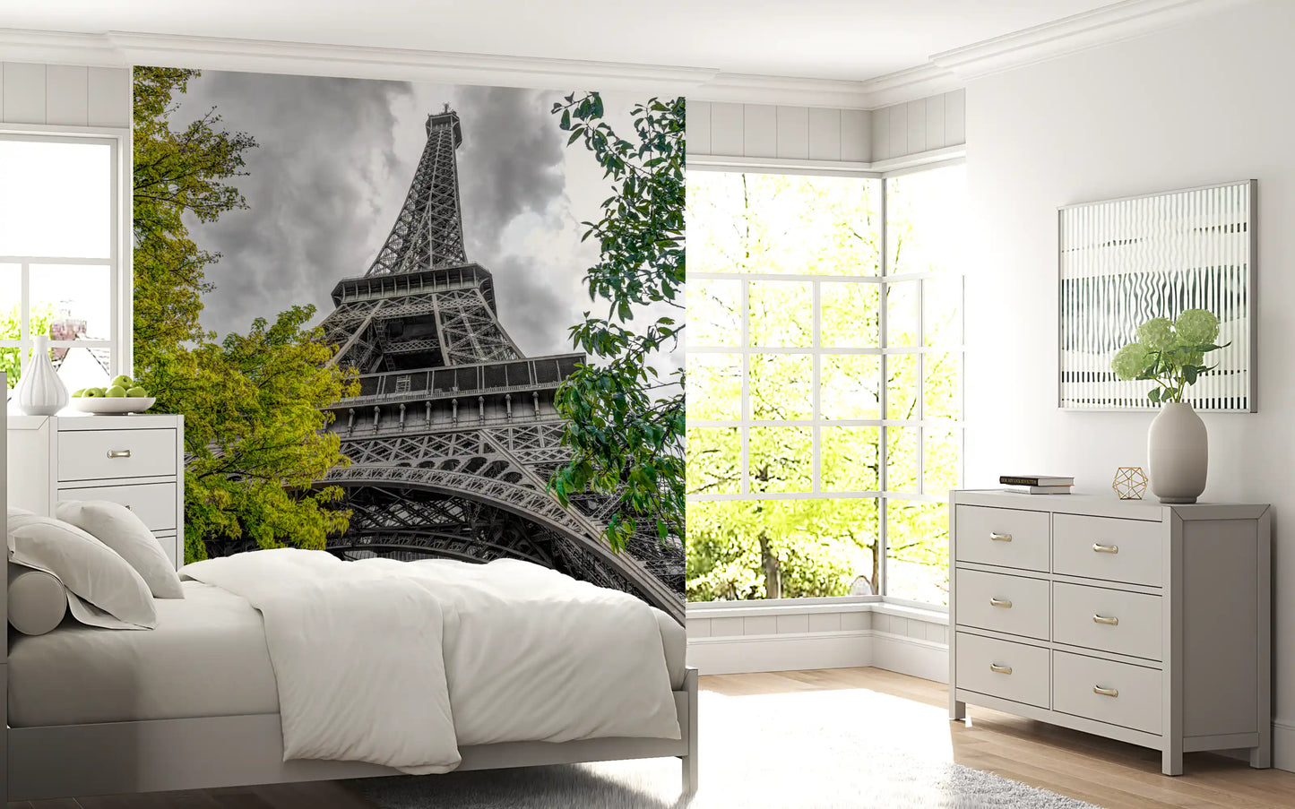 Parisian Skyward Perspective Art Wall Mural