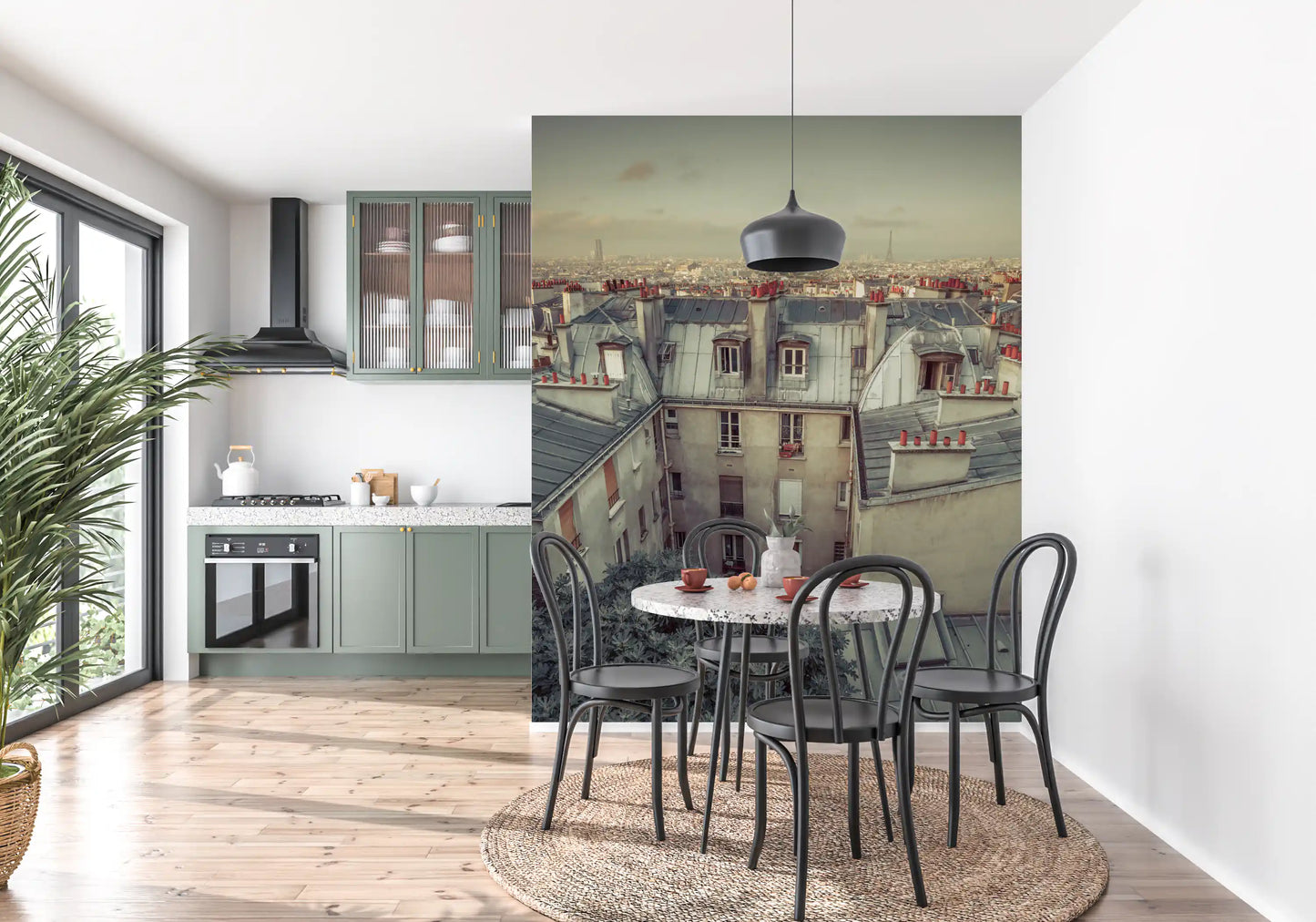 Vintage Paris Skyline Aerial View Wall Mural
