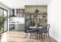 Vintage Paris Skyline Aerial View Wall Mural