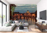 Sunset Over Saint Peters Basilica Wall Mural