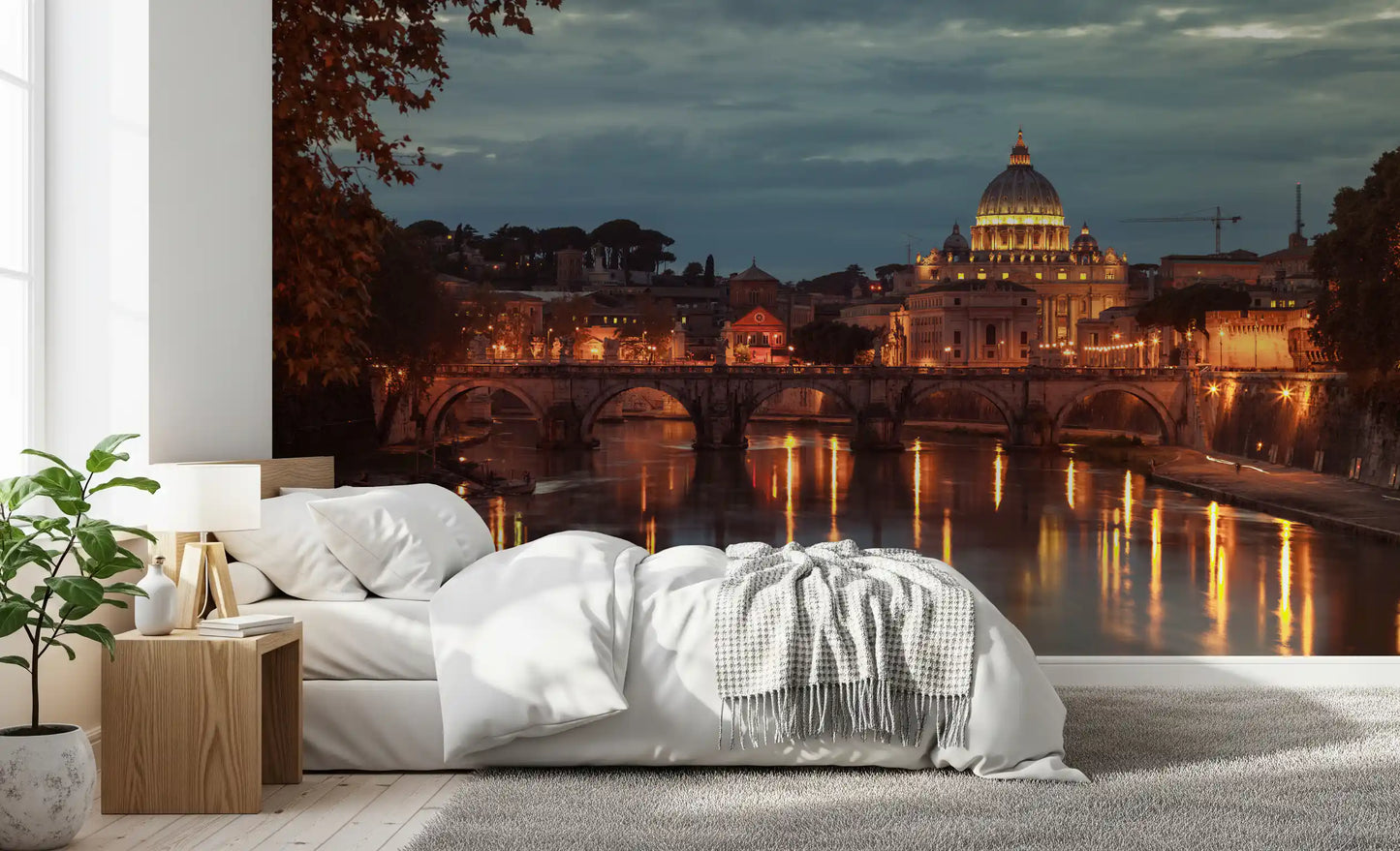 Sunset Over Saint Peters Basilica Wall Mural