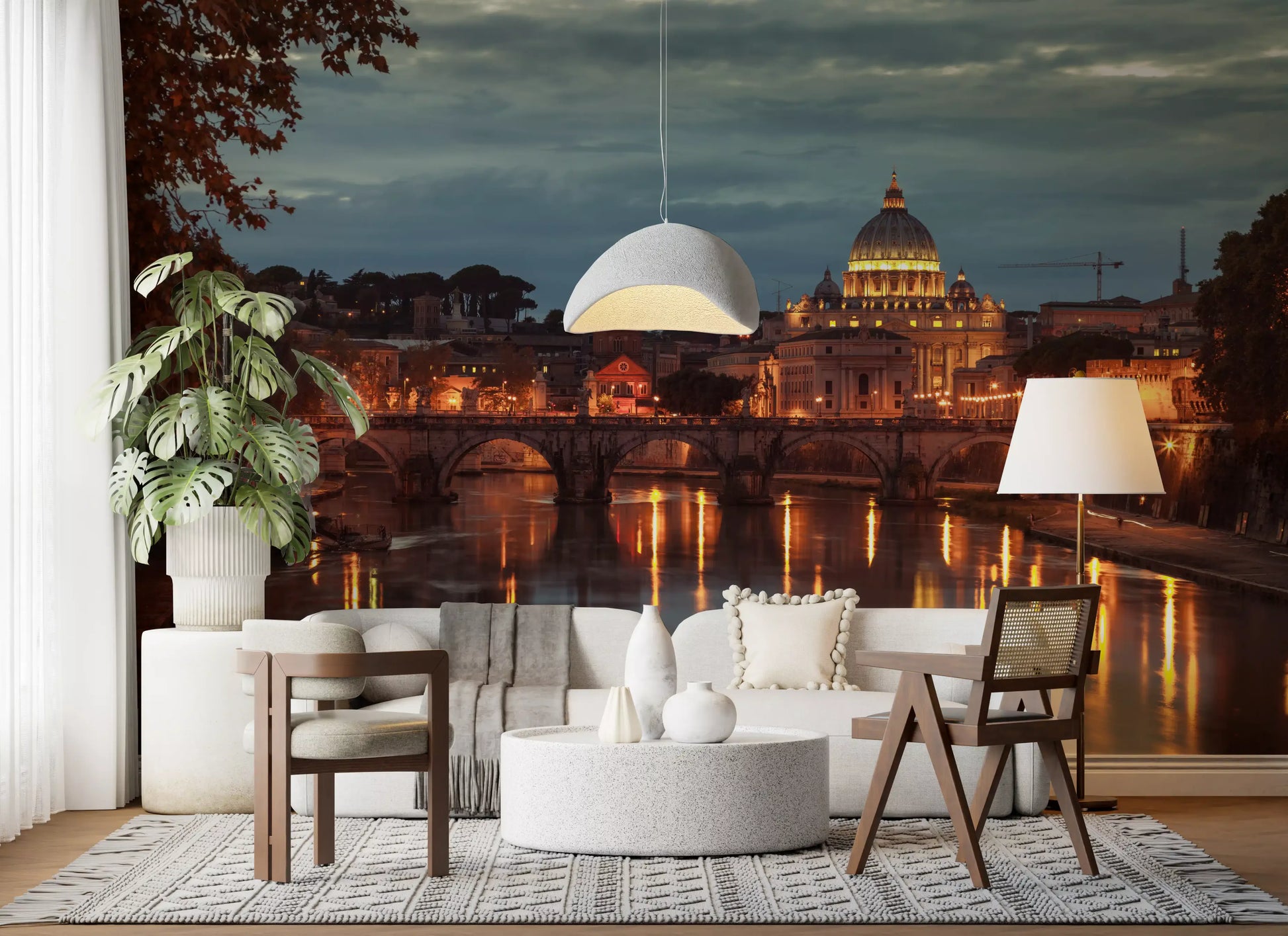 Sunset Over Saint Peters Basilica Wall Mural