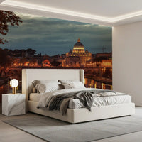 Sunset Over Saint Peters Basilica Wall Mural