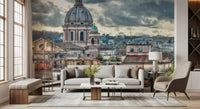Rome Rooftops under Dramatic Skies Wall Mural