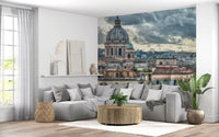 Rome Rooftops under Dramatic Skies Wall Mural