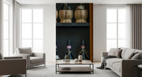 Tuscan Chianti Bottles in Straw Fiaschi Wall Mural