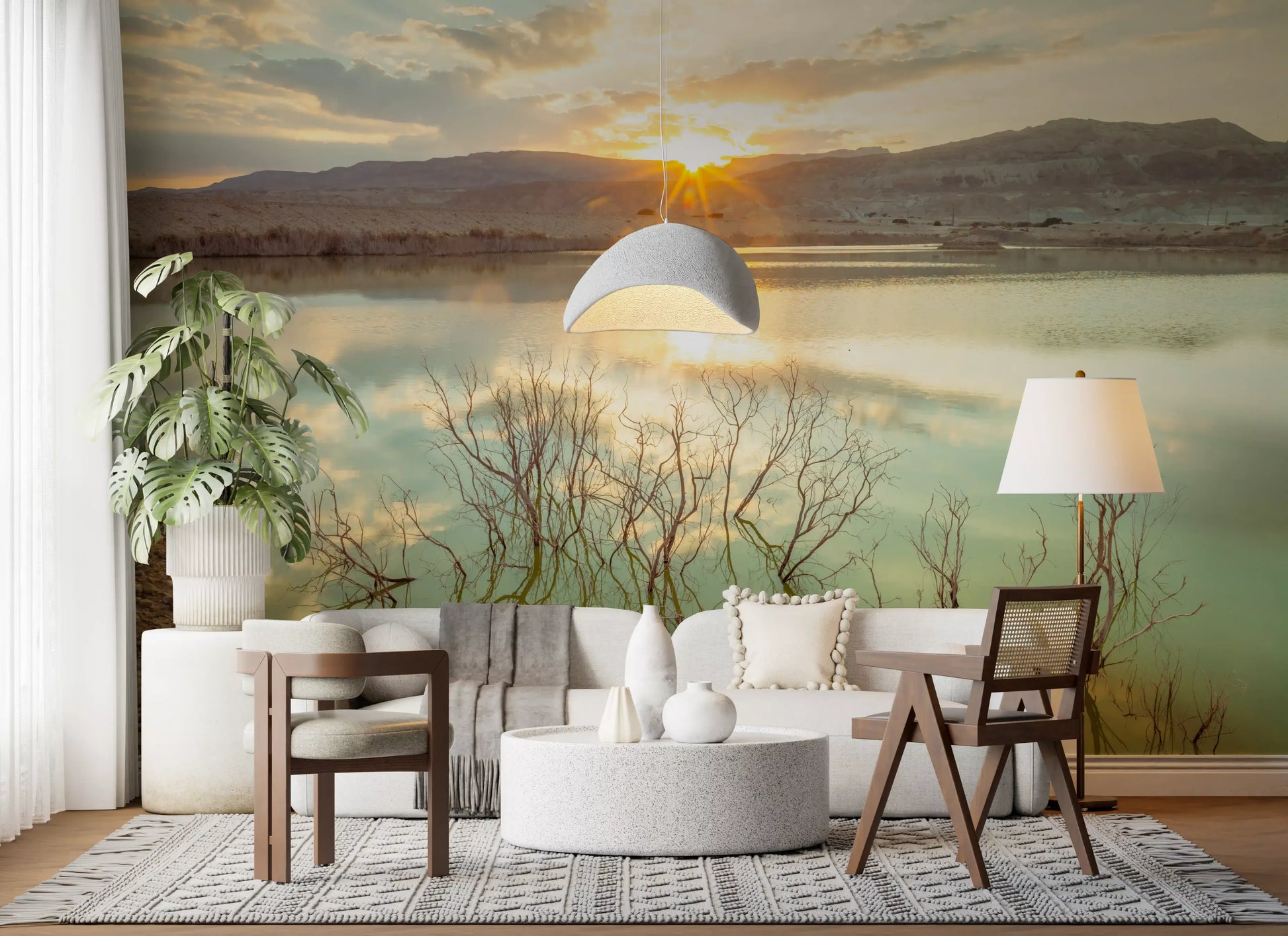 Sunset Reflections over Peaceful Lake Wall Mural