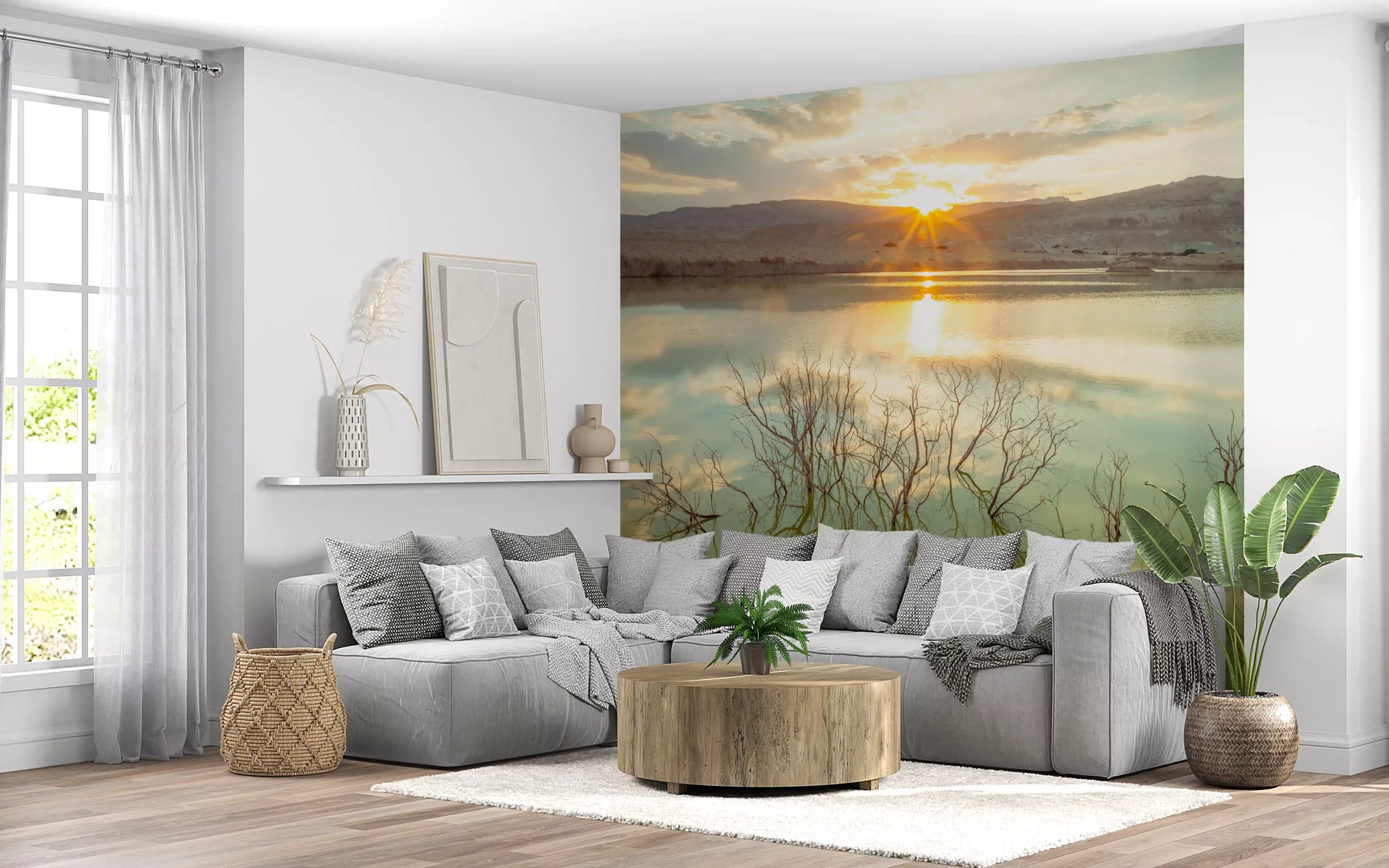 Sunset Reflections over Peaceful Lake Wall Mural