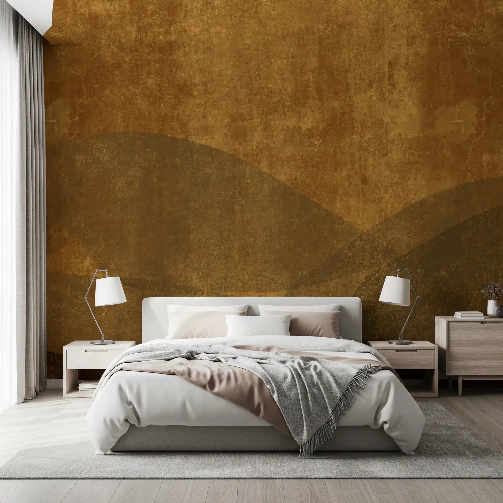 Earthy Tuscan Slopes Textured Art Wall Mural