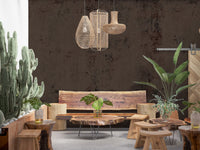 Moody Antique Dark Brown Plaster Wall Mural