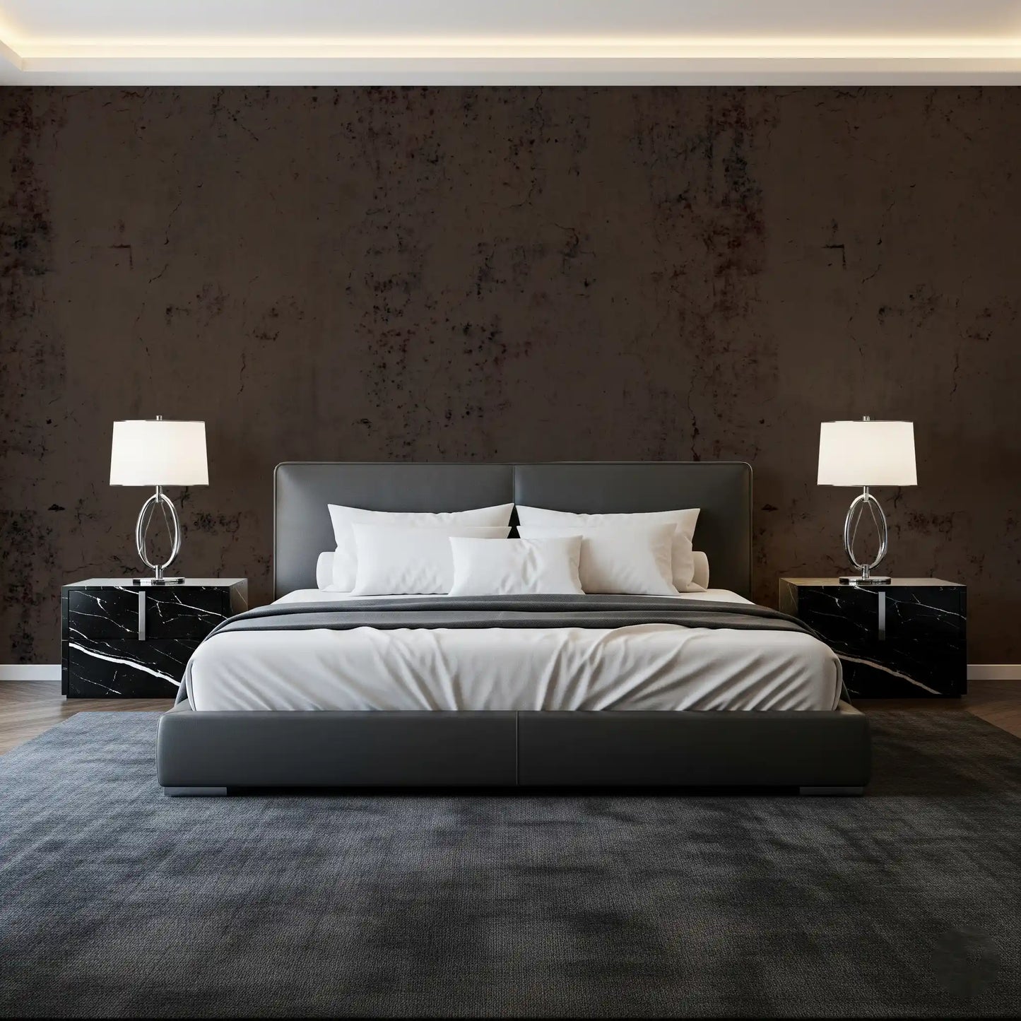 Moody Antique Dark Brown Plaster Wall Mural