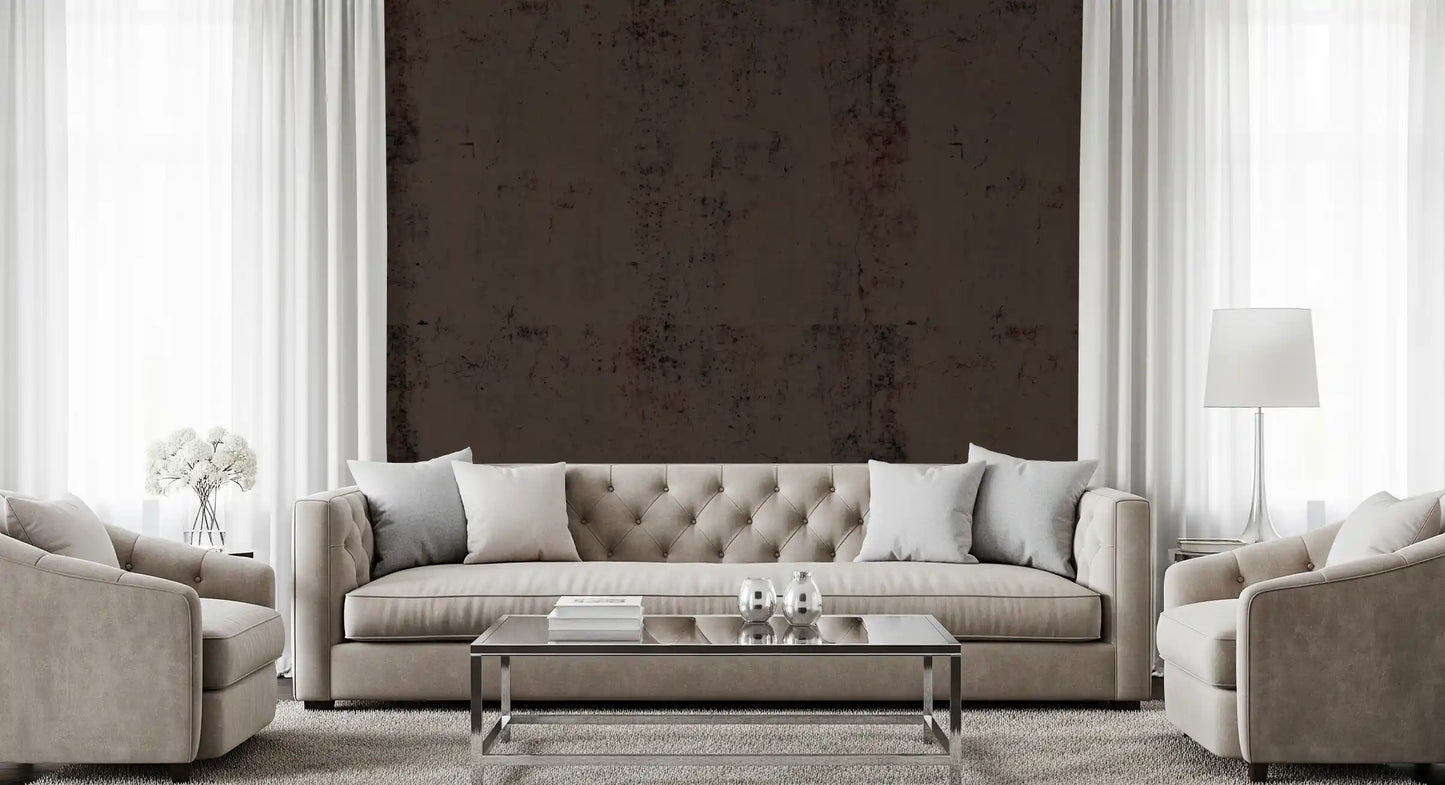 Moody Antique Dark Brown Plaster Wall Mural