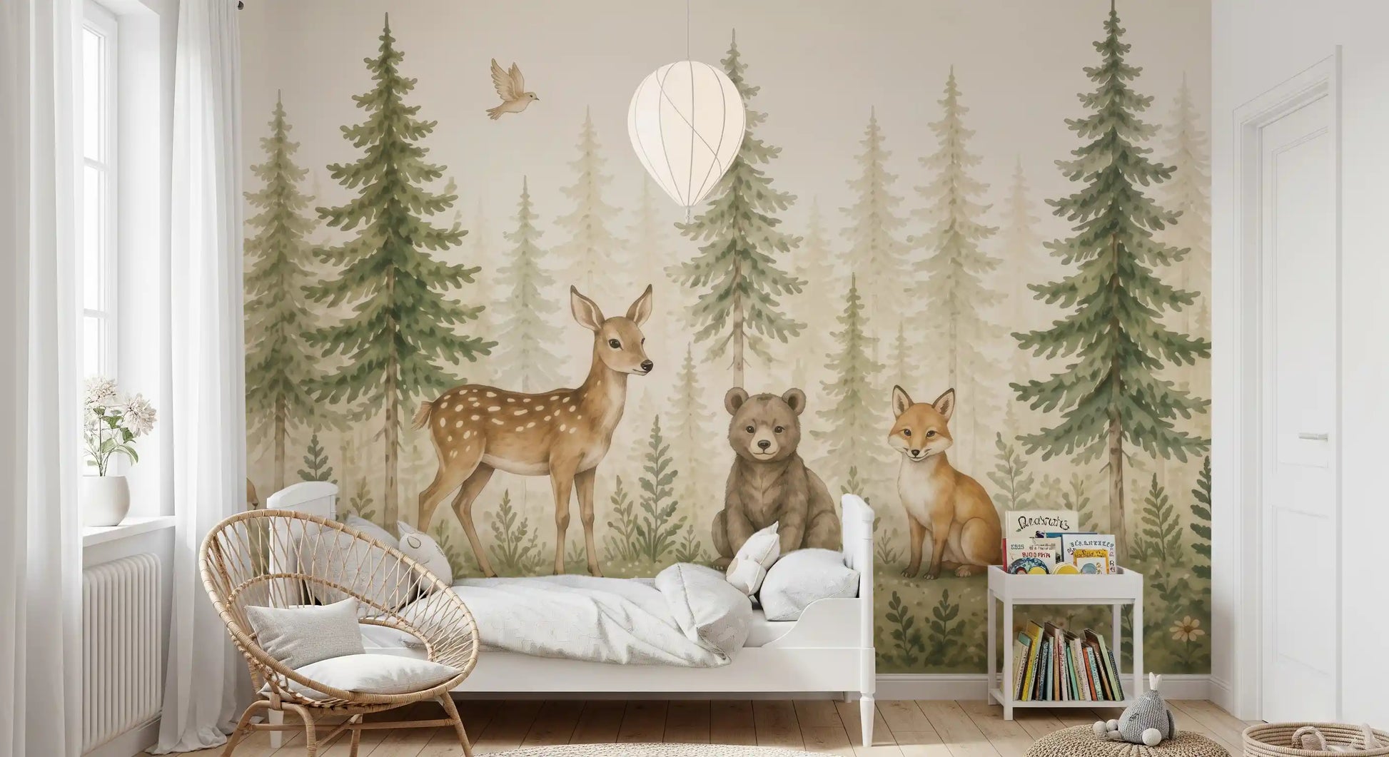 Whimsical Woodland Forest Friends Wall Mural