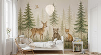 Whimsical Woodland Forest Friends Wall Mural